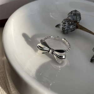 Bowknot <b>Silver</b> <b>Ring</b> For Women Index Finger Fashion Jewelry Gift - Product Image 2