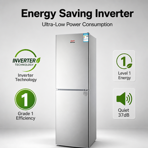 Frigorifero Mini <span class=keywords><strong>Gome</strong></span> OME 198L in Acciaio Inox, No Frost, Congelatore Indipendente, a Risparmio Energetico, Design Compatto per Dormitorio - Product Image 4