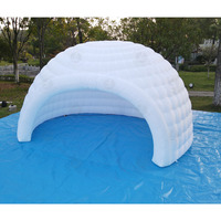 Dôme igloo gonflable portable avec éclairage LED blanc et souffleur d'air pour expositions, camping, fêtes et événements