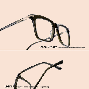 Biểu tượng tùy chỉnh quang Khung Kính mắt Retro rõ ràng ống kính theo toa Acetate cảnh tượng khung OEM từ các nhà sản xuất - Product Image 3