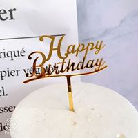Kuchendekoration Zubehör Bestseller Acryl Happy Birthday Buchstaben Kuchen-Dessert-Topper Dekoration