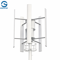 Éolienne à axe vertical GWH-2KW à 5 pales, rotor en alliage d'aluminium haute résistance, diamètre 2,1 m, hauteur 3,2 m, VAWT