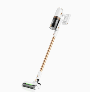 Cordless Battery-Powered Upright Handheld Vacuum Cleaner Wet & Dry Bagless Cyclone with HEPA Filter Brush for Garage White Gold - Product Image 1