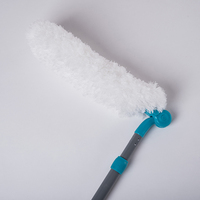 Duster à plumes extensible et détachable en microfibre blanche durable, manche en métal pliable, perche télescopique d'extension pour intérieur