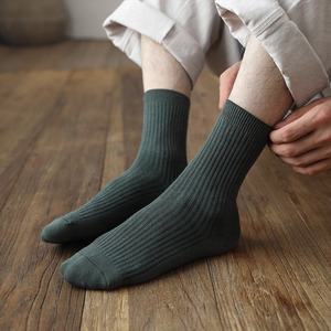 Men's Crew <b>Socks</b> Solid Knitted Cotton Breathable Daily Wear Autumn Style Beige Gray <b>Orange</b> Blue White Black Green - Product Image 4