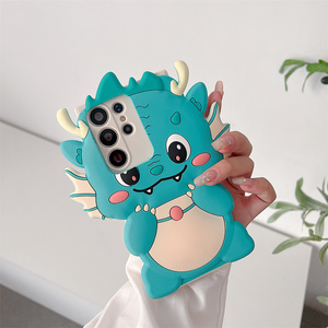 Coque de téléphone mignonne et moelleuse en forme de <span class=keywords><strong>dragon</strong></span> pour Samsung Galaxy S26 Ultra S25 S24 A57 A56, en silicone souple, motif dessin animé asiatique, protection intégrale - Product Image 3