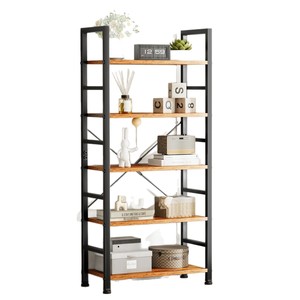 Estantería Jianfeng de cinco niveles, 60x30x153cm, color roble, estante de almacenamiento multiusos para el hogar, oficina, cocina, balcón - Product Image 3