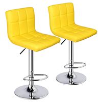 Tabourets de bar modernes carrés pivotants en cuir réglables pour café, restaurant, comptoir de cuisine – Chaise de bar pivotante à hauteur réglable pour salle à manger