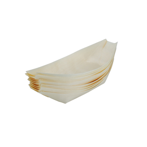 High Quality Factory Customization Eco Friendly <strong>Wooden</strong> Salad <strong>Plate</strong> Cake Fruit Sushi Bread Disposable <strong>Wooden</strong> Boat Tray - Product Image 2