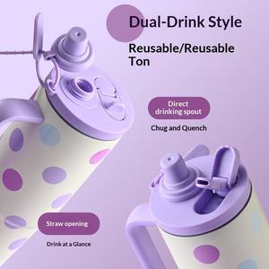 Stainless Steel Insulated Tumbler with Handle Double Wall <b>Vacuum</b> <b>Cup</b> Leak Proof Portable for Outdoor Office Gift - Product Image 5
