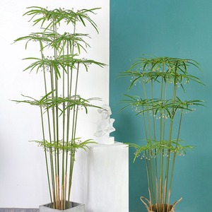 Plante artificielle en pot Cyperus Alternifolius en plastique <span class=keywords><strong>pour</strong></span> la décoration de bureau, de mariage et de la maison, plantes artificielles - Product Image 2