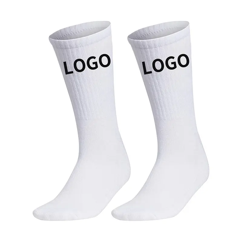 Calcetines de algodón y poliéster con logotipo personalizado para hombre y mujer, calcetines de diseño de embalaje con logotipo de Color de tamaño personalizado
