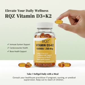Capsule di Vitamina <span class=keywords><strong>D3</strong></span>+K2 10000UI+250mcg - OEM ODM Etichetta Privata - Supporto per la Salute del Sistema Immunitario, delle Ossa e del Cuore - Product Image 4