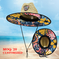 Topi Jerami Penjaga Pantai Grosir Musim Panas Pria Topi Jerami Penjaga Pantai Memancing Logo Kustom Topi Jerami Pantai