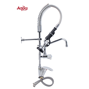 Commercial Electroplated Dual Handle Wall-<b>Mounted</b> Modern Simplicity Kitchen Shower Set Faucet Hot/Cold High - Product Image 1