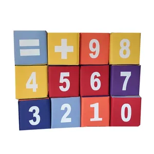 Jogo de imagem feito sob medida para crianças, jogo de blocos de construção de cubos de quebra-cabeças, blocos de números macios
