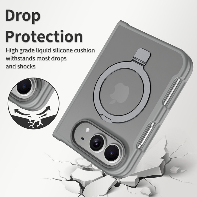 Slim Magnetic Ring Kickstand Phone Case for iPhone 18 Ultra Shockproof TPU PC Protective Cover Camera Guard Wholesale Custom