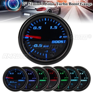 Manómetro para Auto de 2 Pulgadas (52mm), Medidor de Presión de Turbo Mecánico, Vacuómetro de -12 Bar, LED de 7 Colores, Lente Negra, 12V - Product Image 1