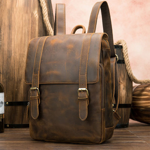 Ba Lô Da Bò Thật Cho Nam, Túi Đựng Máy Tính Xách Tay, Da Bò Thật, Phong Cách Cổ Điển 2022 - Product Image 2