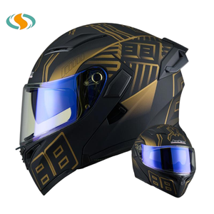 Nouveau casque de moto tout-terrain R30 multicolores avec finition premium en ABS, visière rabattable transparente et garantie d'un an - Product Image 1