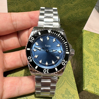 Montre mécanique automatique de plongée de luxe pour homme Turck, boîtier en acier inoxydable, verre saphir, chronographe à aiguilles, 40 mm, 300 m étanche