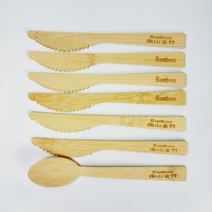 Ensemble de <span class=keywords><strong>couverts</strong></span> jetables en bambou écologique fourchette tranchante cuillère couteau kits de <span class=keywords><strong>couverts</strong></span> biodégradables <span class=keywords><strong>pochette</strong></span> de transport pas d'éclats à emporter - Product Image 2
