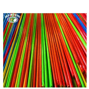 70cm,90cm,110cm,120cm,130cm,150cm manche de manche de brosse à balai en bois côtelé multicolore enduit de pvc pour le marché du Sri lanka