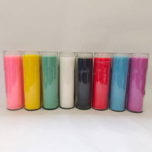 Vela de decoración de fiesta creativa Arco Iris nuevo gradiente de colores barco ovalado sin perfume 7 días velas tarro de <span class=keywords><strong>cristal</strong></span> vela religiosa - Product Image 4