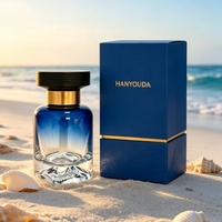 Bouteille en verre vide de 120 ml pour diffuseur de parfum de voiture, avec fond volcan bleu dégradé personnalisé, finition noir mat de luxe, gravure et marquage à chaud
