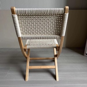 Sedia pieghevole in legno massello sedia evento matrimonio sedie in legno intrecciato corda pieghevole sedia - Product Image 5