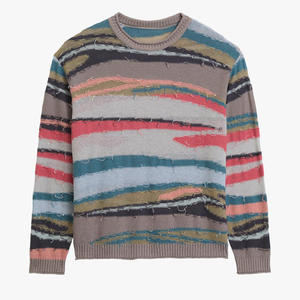 Pull en lin tricoté pour homme avec logo personnalisé, col rond, respirant et anti-rétrécissement, motifs imprimés, styles ODM/OEM - Product Image 4