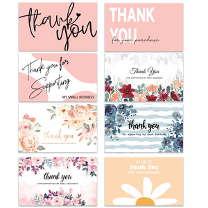 Großhandel rosa Blumen digital gedruckt Gruß karte beschichtetes Papier danke Geschenk karte Verpackung - Product Image 1