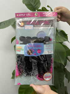 Capelli Vergini Brasiliani Ondulati con Chiusura in Pizzo 4x4, Confezione all'Ingrosso di 5 Fasci di Extension di Capelli Umani - Product Image 3