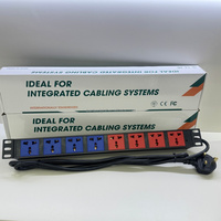 PDU 1U 8 ports à montage en rack 13A 250V AC, double circuit, prise universelle UK pour armoire serveur/centre de données, certifié CE