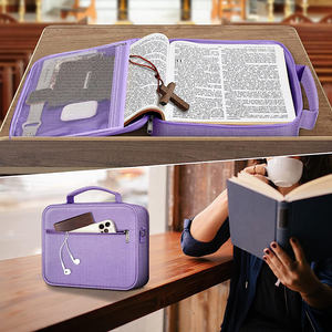 Large <strong>Bible</strong> Cover with Shoulder Strap, Carrying Book Case Church Bag <strong>Bible</strong> Protective with Pen Slots and Zippered Pocket