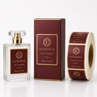 Autocollant en papier texturé pour flacon de parfum de boutique et scellage de pochette, style vintage, étiquettes personnalisées avec logo de marque