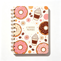 Usine de production de carnets personnalisés à reliure métallique Chain Boutique, papier recyclé 100 g, journal à couverture rigide design donut