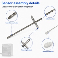 Capteur de température de four GAIMC NTC avec sonde métallique longue, support de montage et câble tressé pour le contrôle du chauffage des fours électriques OEM