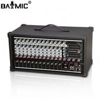 Console de mixage audio professionnelle pour DJ, 12 canaux avec amplificateur de puissance intégré pour DJ, maison, spectacle KTV