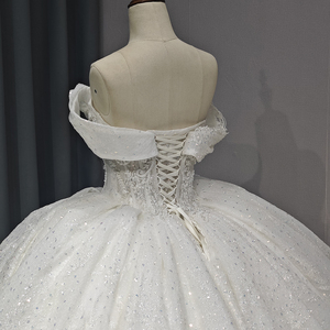 Jancember 1248 Crystal Sequins Pearls <b>White</b> Quinceanera Dresses for Girls - Product Image 6