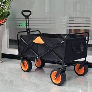 <span class=keywords><strong>Voiture</strong></span> de camp de pique-nique portable pliante multifonctionnelle avec poignée rétractable et quatre roues pour chariot de camping extérieur en gros - Product Image 2