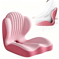 Coussin de siège orthopédique monobloc avec dossier intégré, soutien lombaire, correcteur de posture, coussin de chaise pour soulager la pression au bureau