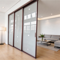Porte coulissante télescopique en aluminium sans rail inférieur sur mesure, prix usine, pour appartement commercial, hôtel et projet de villa