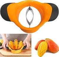 Hete verkoop keuken gadgets roestvrijstalen appel mango ontpitter fruitsnijder splitter cutter met plastic handvat