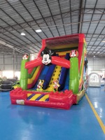 Château gonflable commercial QY personnalisé en usine, avec toboggan et trampoline, pour intérieur/extérieur, combinaison d'aventure, vente chaude