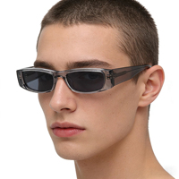 Lunettes de soleil de marque de luxe rétro avec logo personnalisé, de haute qualité, noires, petites, carrées, polarisées, fabriquées à la main en acétate