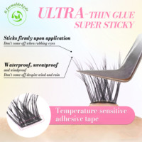 Faux cils autocollants sans colle, design sans dommage pour les cils naturels, style doux, moelleux et léger, bande respirante, pour débutantes