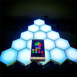 3D Acrylic thông minh cảm biến DIY hình học đầy màu sắc tường LED Modular đêm hình lục giác tổ ong lượng tử đèn cảm ứng ánh sáng - Product Image 6