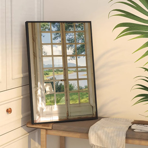 <strong>French</strong> Style Faux Window Landscape Painting Oil <strong>Canvas</strong> With Frame Retro Decor For Living Room Bedroom Wall Art - Product Image 1