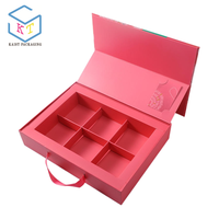 Boîte d'emballage de gâteau de lune rose unique et personnalisée, boîtes cadeaux vides, diviseur en papier pour aliments, bonbons, Dates et chocolat, emballage